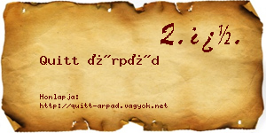 Quitt Árpád névjegykártya